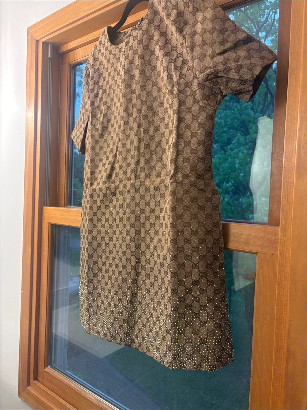Gg Style  Brown GG Monogram Short-Sleeve Shirt/dress - Picture 4 of 9